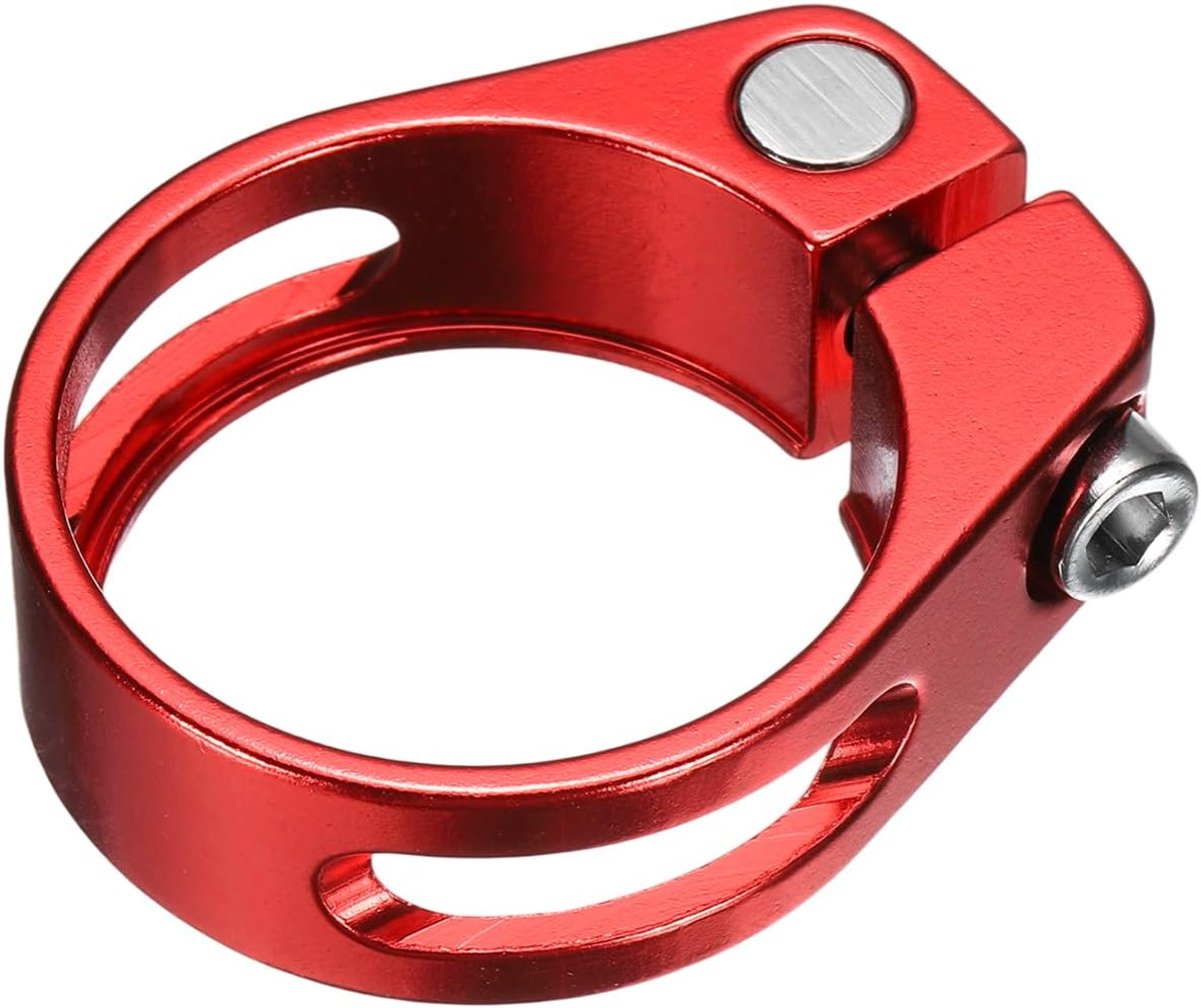 Zadelklem voor fietszadel, 34,9 mm, snelspanner van aluminiumlegering, voor mountainbikes of racefietsen, 30,4-31,6 mm, rood