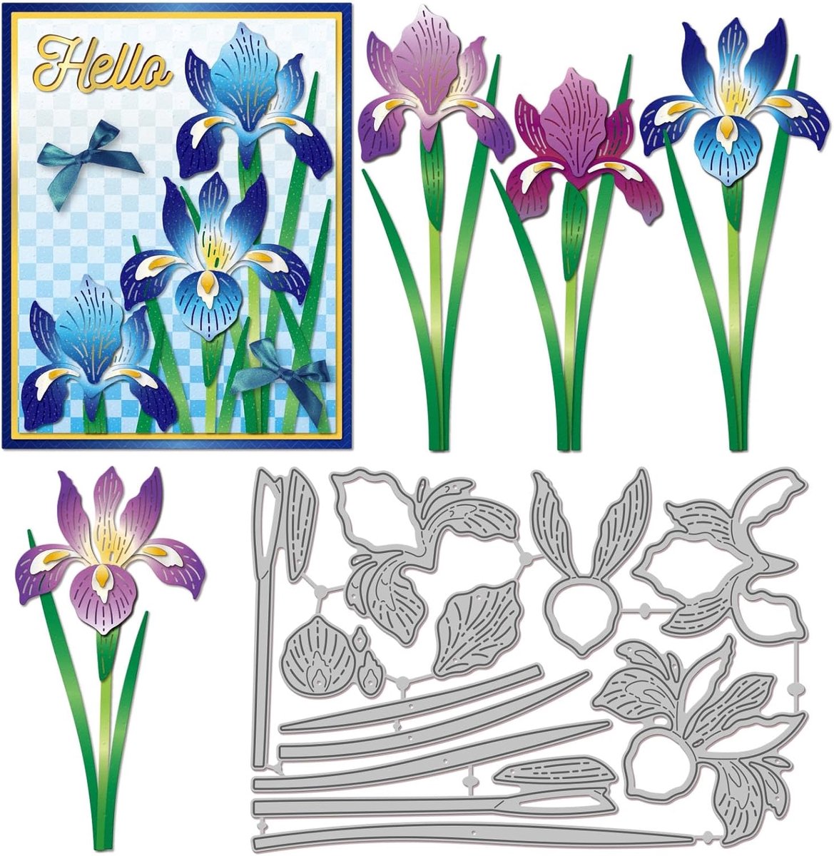 Snijmallen met Irisbloemen voor het knutselen van kaarten lente bloemen metalen stanssjablonen voor scrapbooking journaling reliëf papier knutselen en decoratie