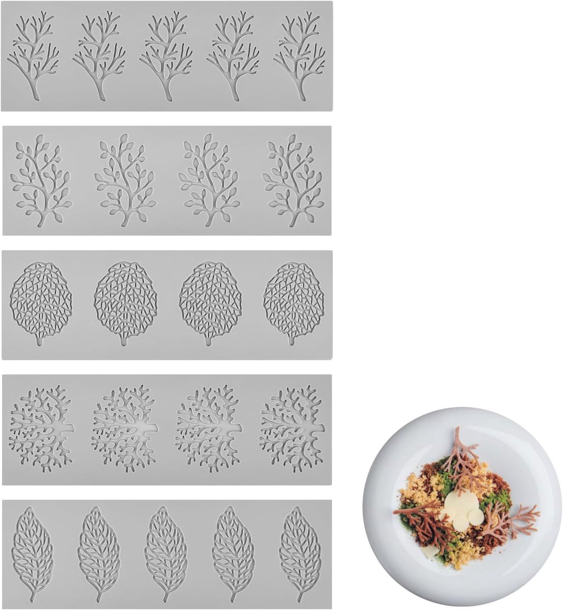 5 stuks vellen siliconen vorm, siliconen taartvorm, 3D fondant siliconen vormen voor taartdecoratie, herbruikbare bakvormen voor chocolade, rubber, koekjes, taartdecoratie, doe-het-zelf taartdecoratie