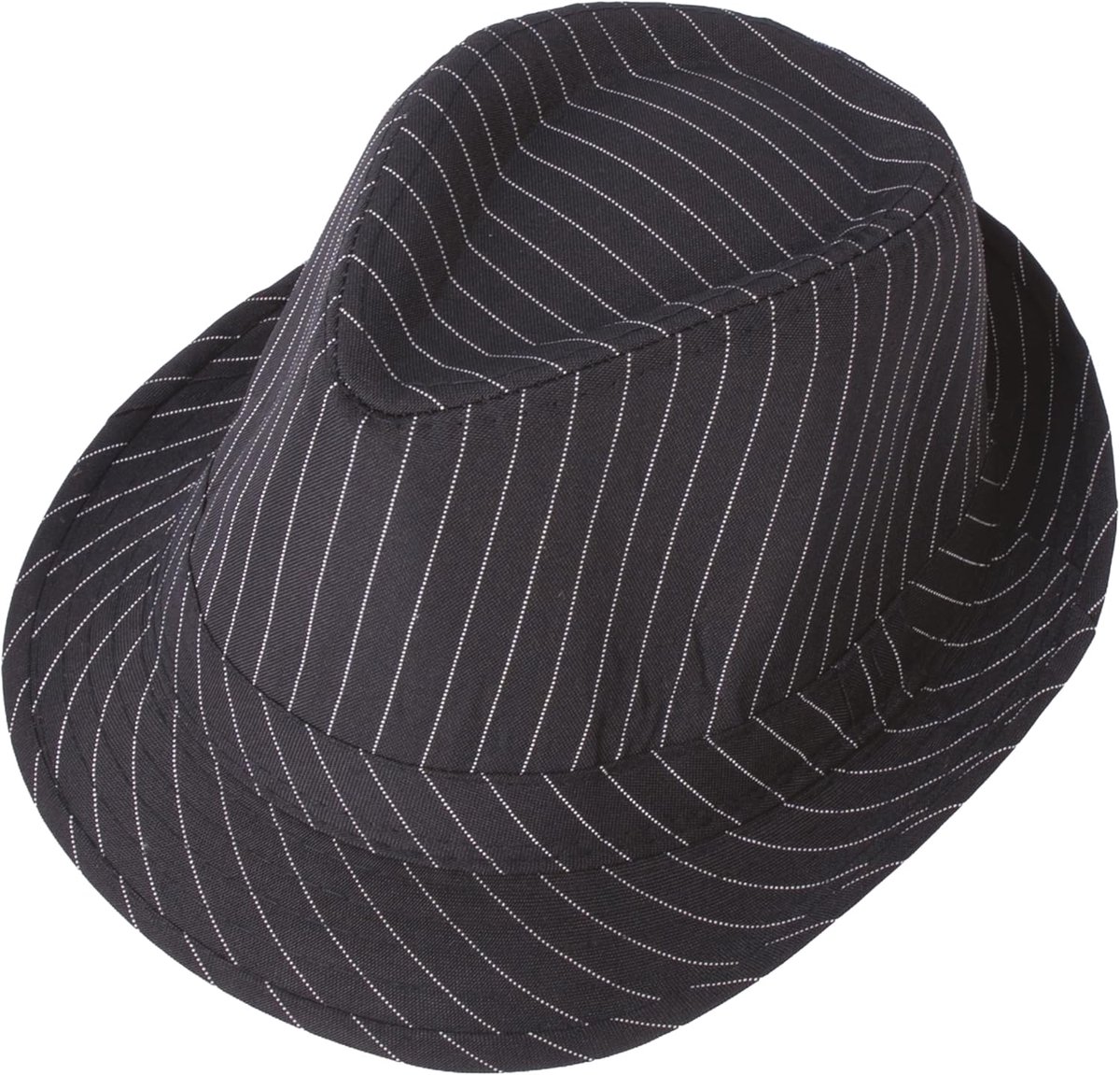 'tit Clown 40388 Hoed voor volwassenen, Borsalino gestreept, zwart/wit