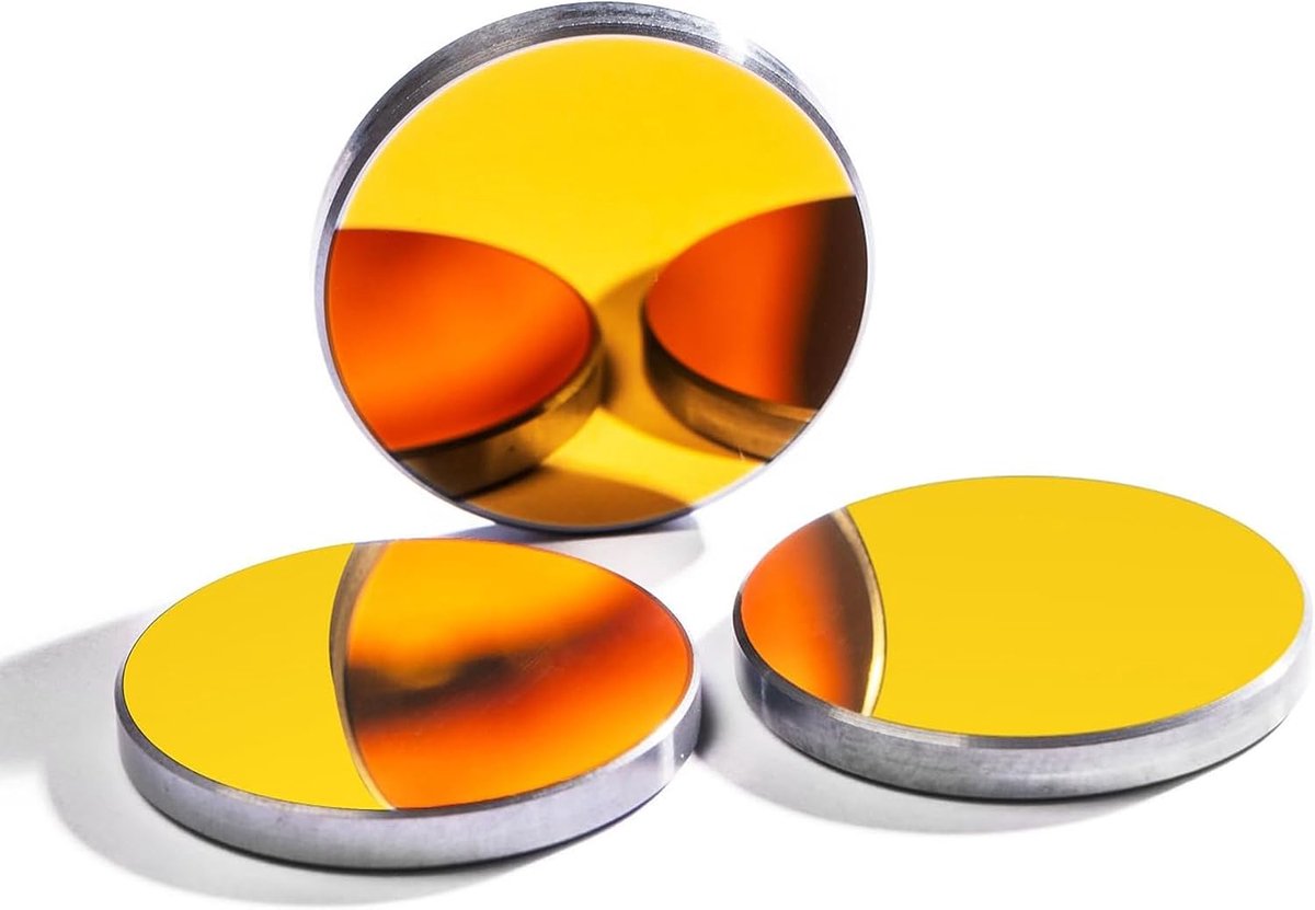 25mm CO2 Laser Spiegel Si Reflecterende Mirrors Verguld Silicium 3PCS Lens, Voor Graveren/Snijmachine 40W-400W