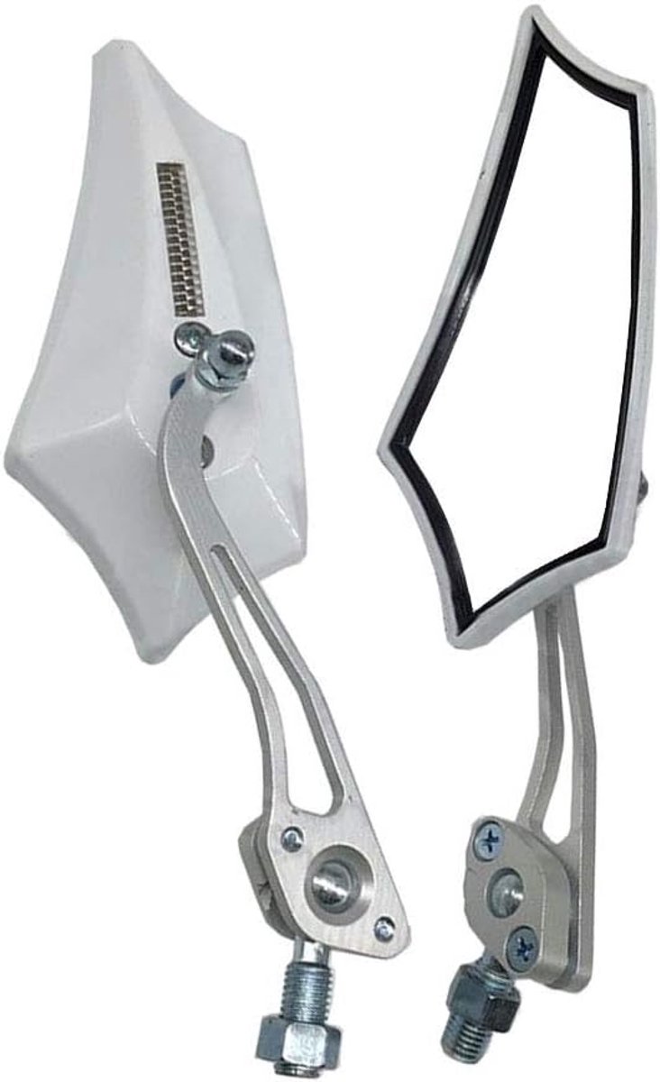 2 Stuks Motorfietsspiegels Wit Universele Motorfiets Achteruitkijkspiegel Stuurspiegels Motorfiets Spiegel Zijspiegel Motorspiegel Achteraanzicht Spiegel 8mm/10mm