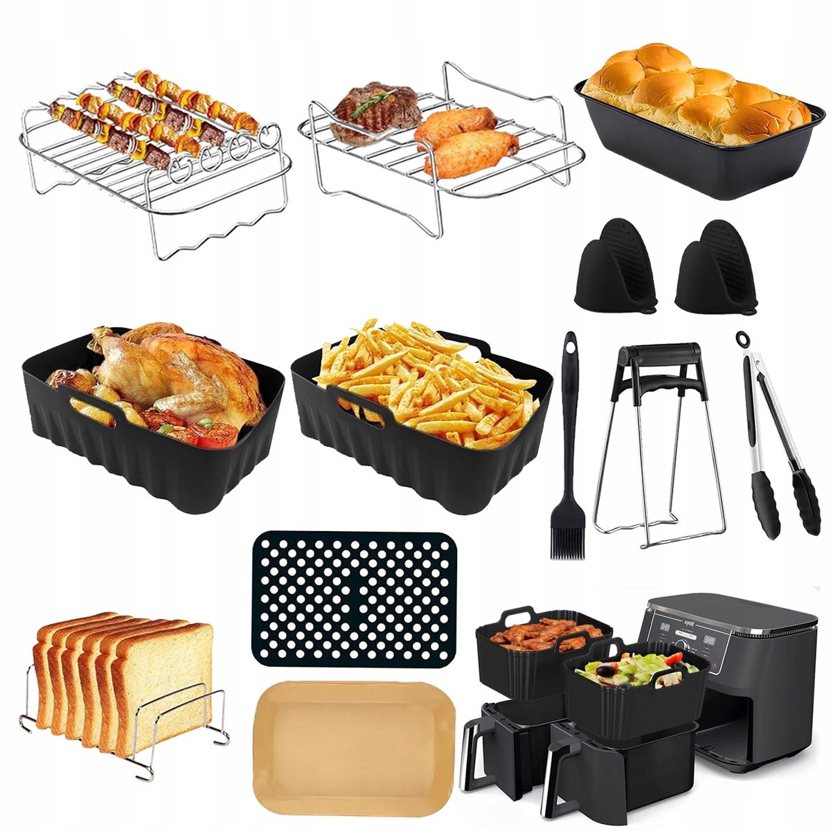 Uitgebreide Airfryer Accessoireset - Merkloos