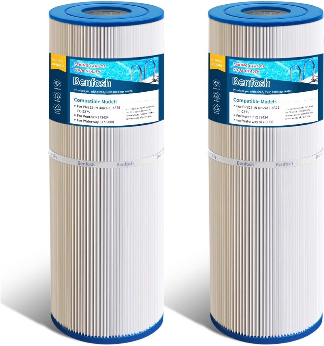 Spa Filter for Whirlpools, Replaces Pleatco PRB25-IN Unicel C-4326 FC-2375, 5 x 13 Spa Filters, Pack of 2 - ShopVlot