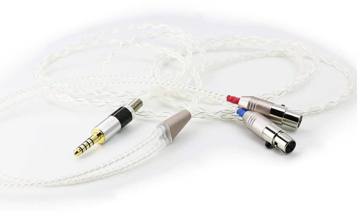 Kabel met 4.4MM gebalanceerde mannelijke voor Audeze LCD-2, LCD-3, LCD-4, LCD-X, LCD-XC hoofdtelefoon en SONY WM1A, NW-WM1Z, PHA-2A verzilverde audiokabel