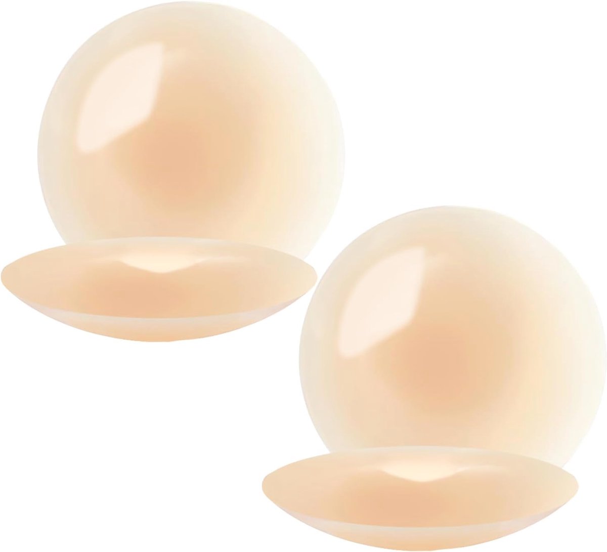 Tepelbedekkers voor vrouwen - Herbruikbare siliconenlijm, onzichtbaar en zweetbestendig - Ultradunne tepelbedekkers van 8 cm voor strapless jurkjes, 2 paar (donker nude)