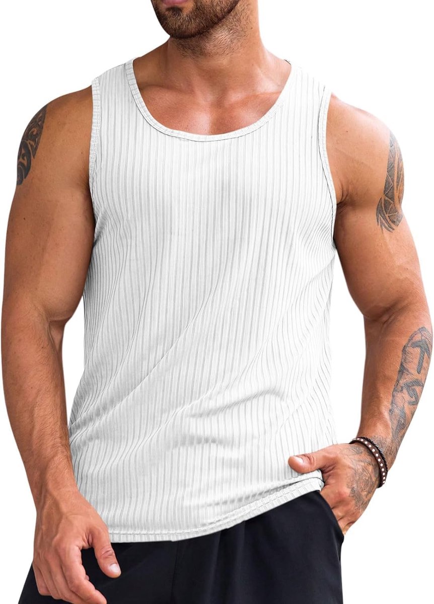 Tanktop voor heren, fitness, spiershirt, gym, okselshirts, workout, tankshirt, bodybuilding, mouwloos shirt, sport, onderhemden