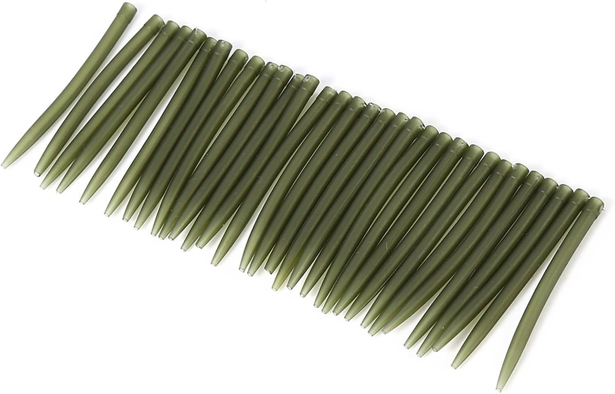 Aligner, 30 Stuks Anti Sleeves Karper Vishaak Hair Rig Line Aligner Anti Sleeves Connect Aligner Karpervissen Accessoires(Groen Zwart)