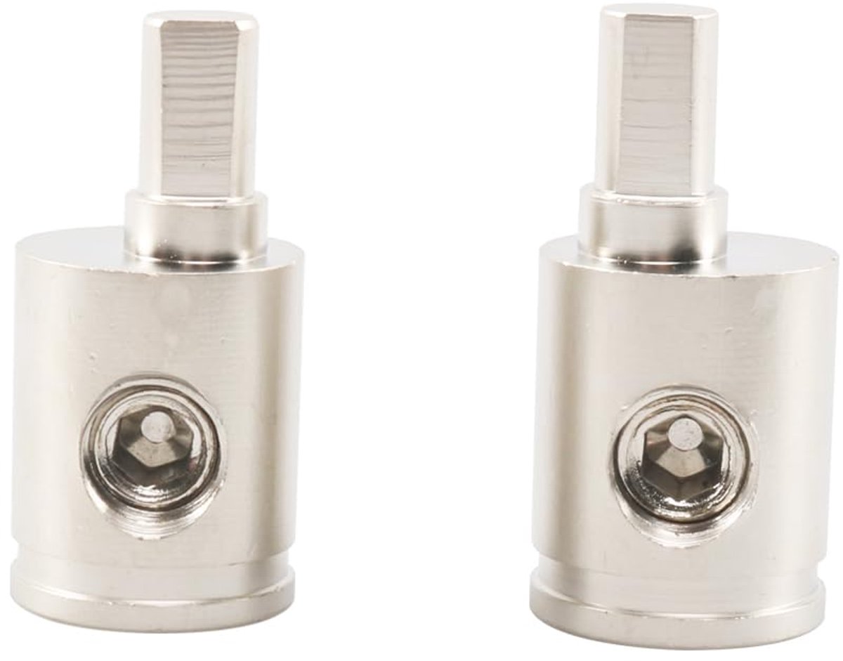 50 mm² stroomkabel naar 25 mm² offset verloopstuk kabelschoenen vernikkeld messing ampère-ingangsverloopstuk auto audio versterker kabelconnector terminal met krimpkous 2 stuks