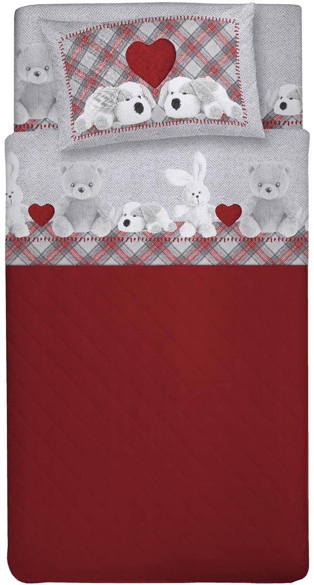Beddengoedset Frans bed 120 x 200 cm - 100% katoen - pluche patroon - luxe slaapcomfort - SnelShoppen
