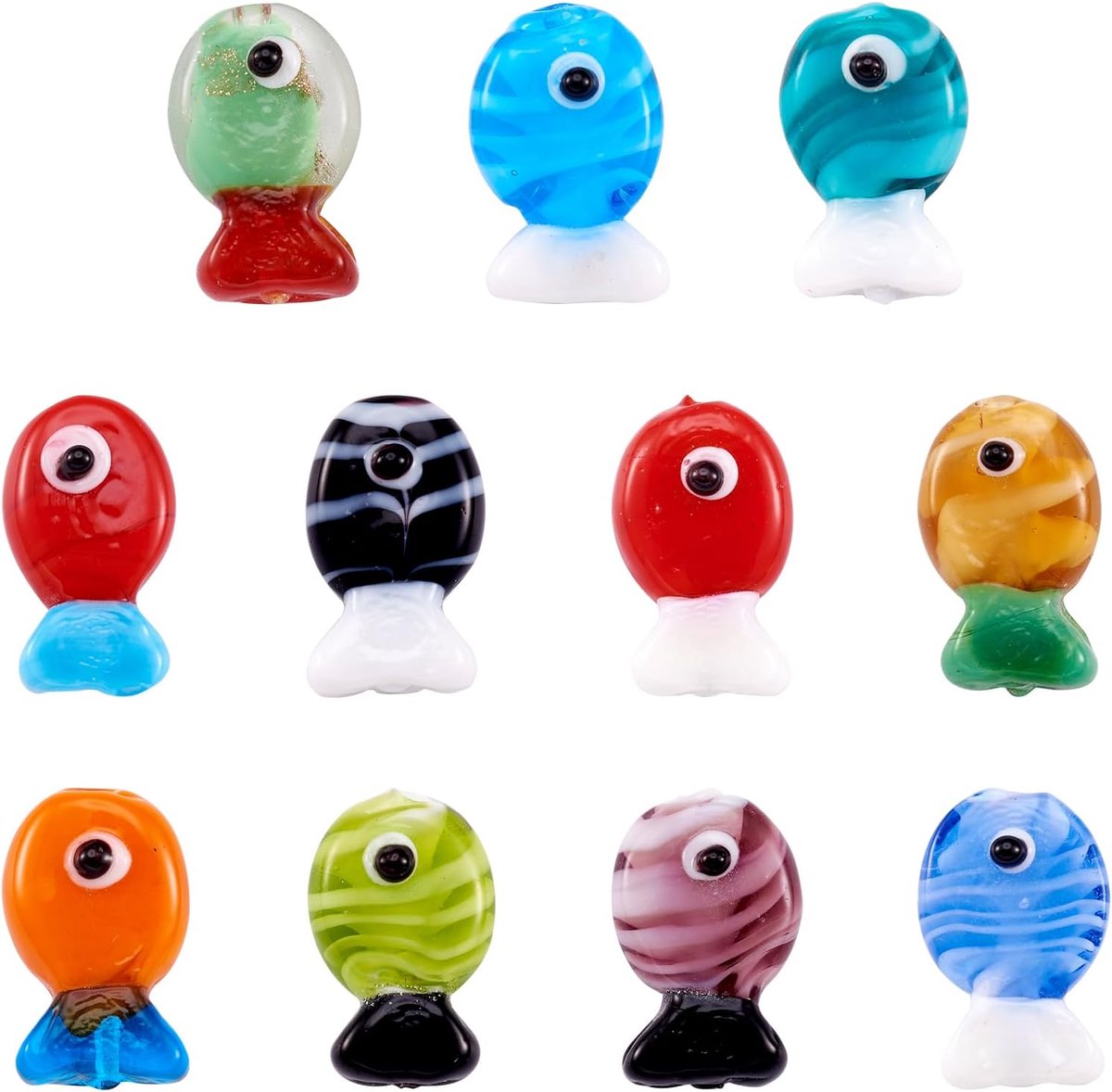 Kralen oceaan thema vissen spacer kralen goudvis handgemaakte lampwork kraal kleurrijke zomer strand vis ambachten kraal voor doe-het-zelf ketting oorbel knutselen