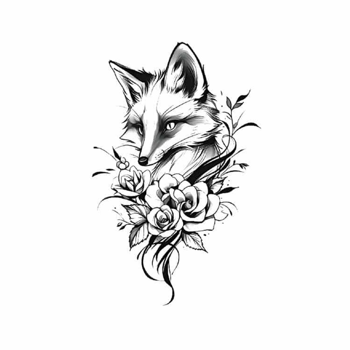 Tijdelijke tattoo vos sierlijk 3 dagen