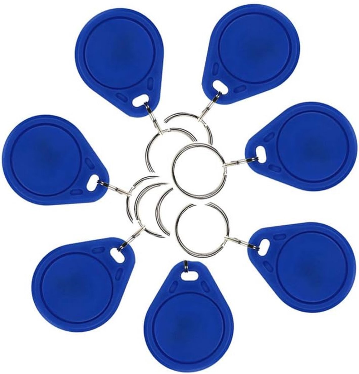 50 x RFID-badges 13,56 MHz UID veranderbare sleutelhanger wijziging Mif 1K Token NFC-tag nabijheid transponder herschrijfbare RFID schrijven toegankelijk toegangscontrole kaart - blauw