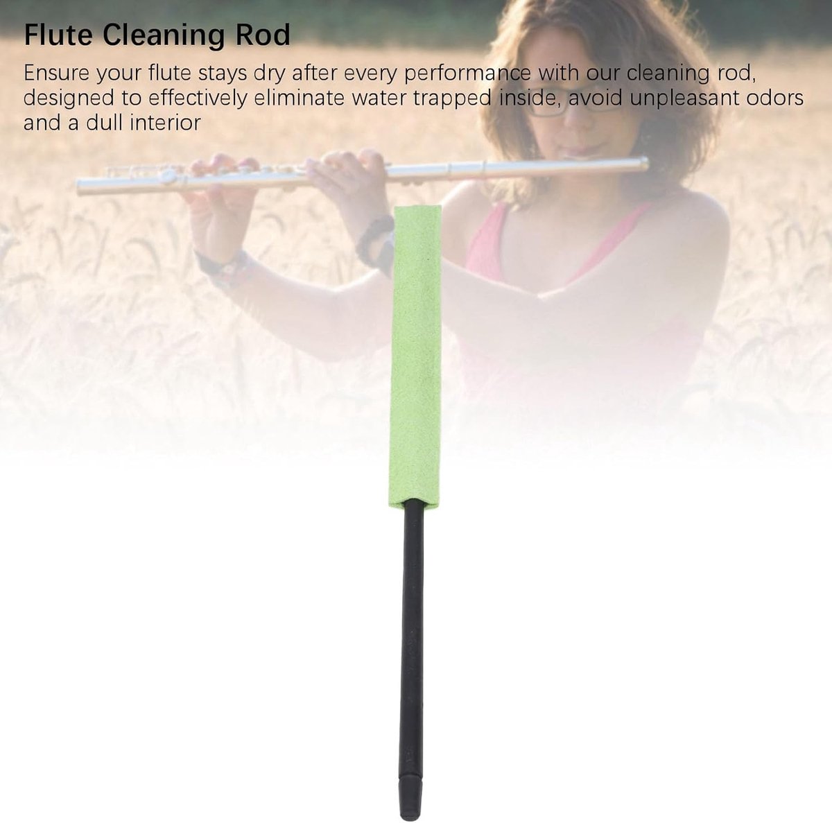 Reinigingsstaaf, Piccolo Cleaner Stick Draagbare Zorgtaf voor Muzikale Fluiten en Piccolos