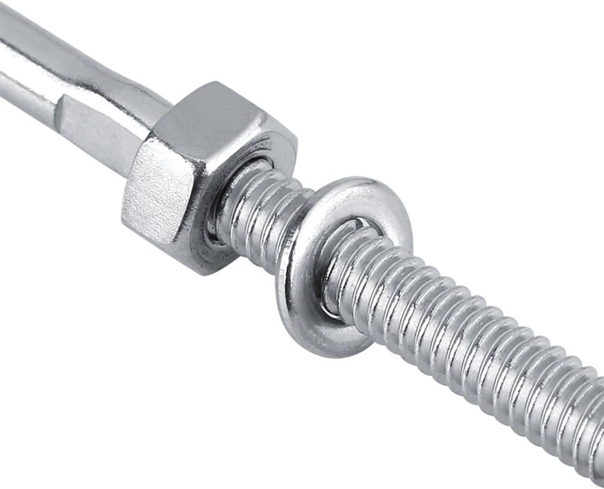 10st Rvs Leuning Reling Kabel Spanner Schroefdraad Stud End Metalen Post Systeem Schroefdraad Terminal Stud End Hardware voor 1/8" Kabel Railing Systeem