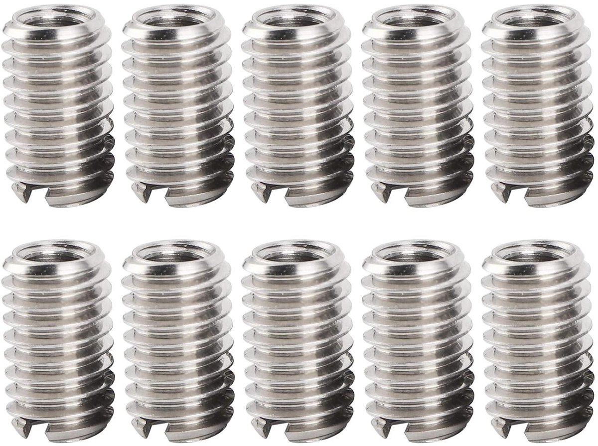 10 Stuks Draadreparatie-inzetstuk, M6 X 1 Tot M4 X 0,7 Reduceerboutbevestiging, Phillips Schroefdraadhulzen voor Mechanische Apparatuur (10 Mm Lang)