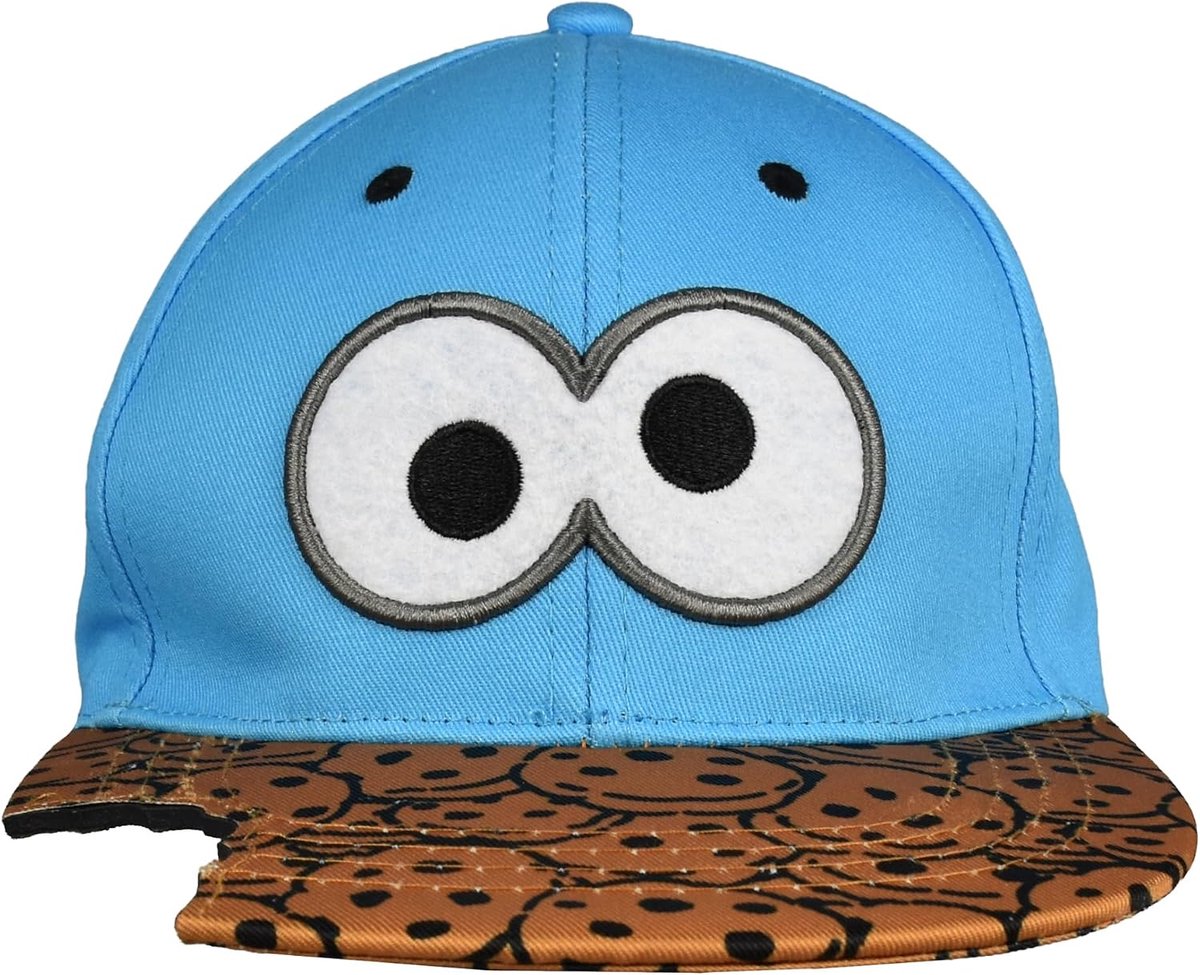 Labels Sesamstraat pet voor jongens en meisjes, kruimelmonster, cookie, kinderpet, basecap, baseballpet, verstelbaar, blauw