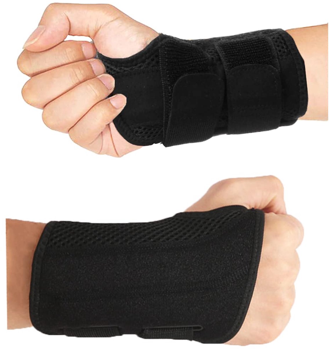 Polssteun met metalen rail, verstelbare ademende polsrail, polsbandage voor verstuikingen, RSI artritis en peesschedeontsteking