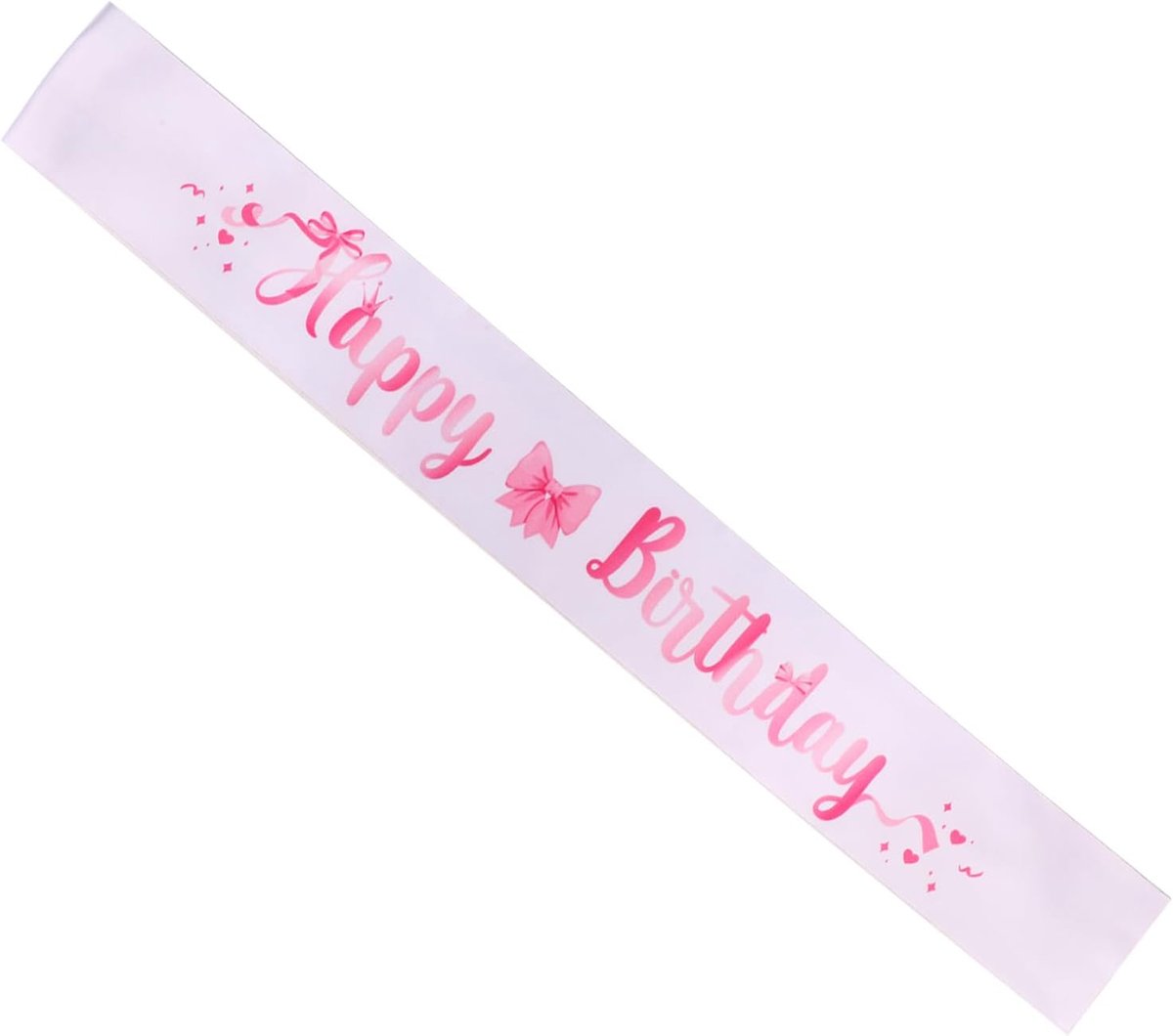 Roze Strik Happy Birthday Sjerp, Roze Strik Satijnen Verjaardagssjerp Schattige Prinsessenfeestgunsten en Decoratie-Accessoires voor Vrouwen en Meisjes