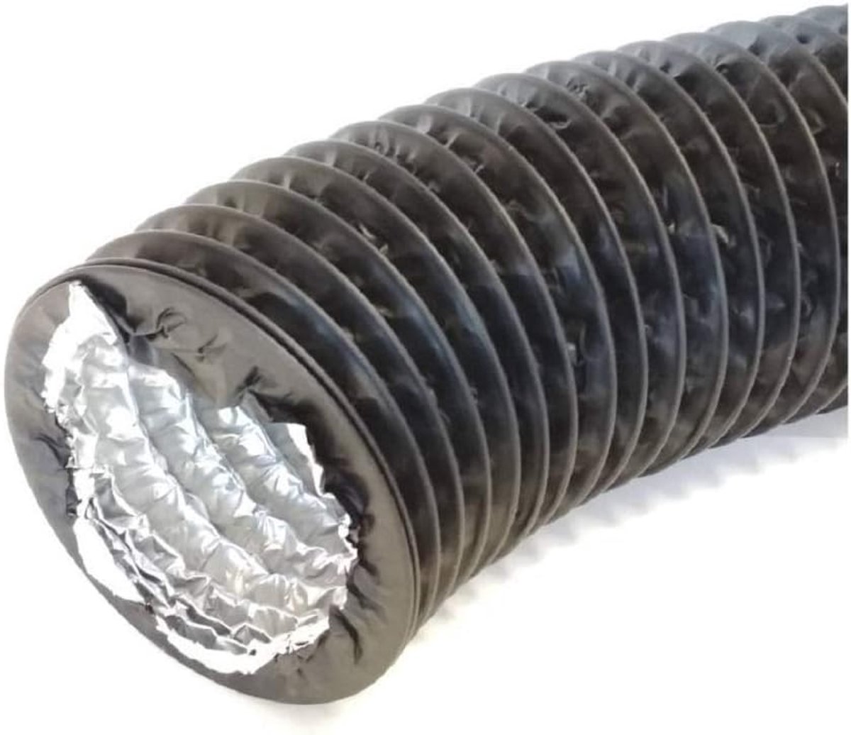 100 mm, 3 m aluminium/PVC ventilatieslang, zwarte flexibele slang, afvoerslang voor droger, airconditioning, afzuigkap, flexibele buis, aluminium buis, slang