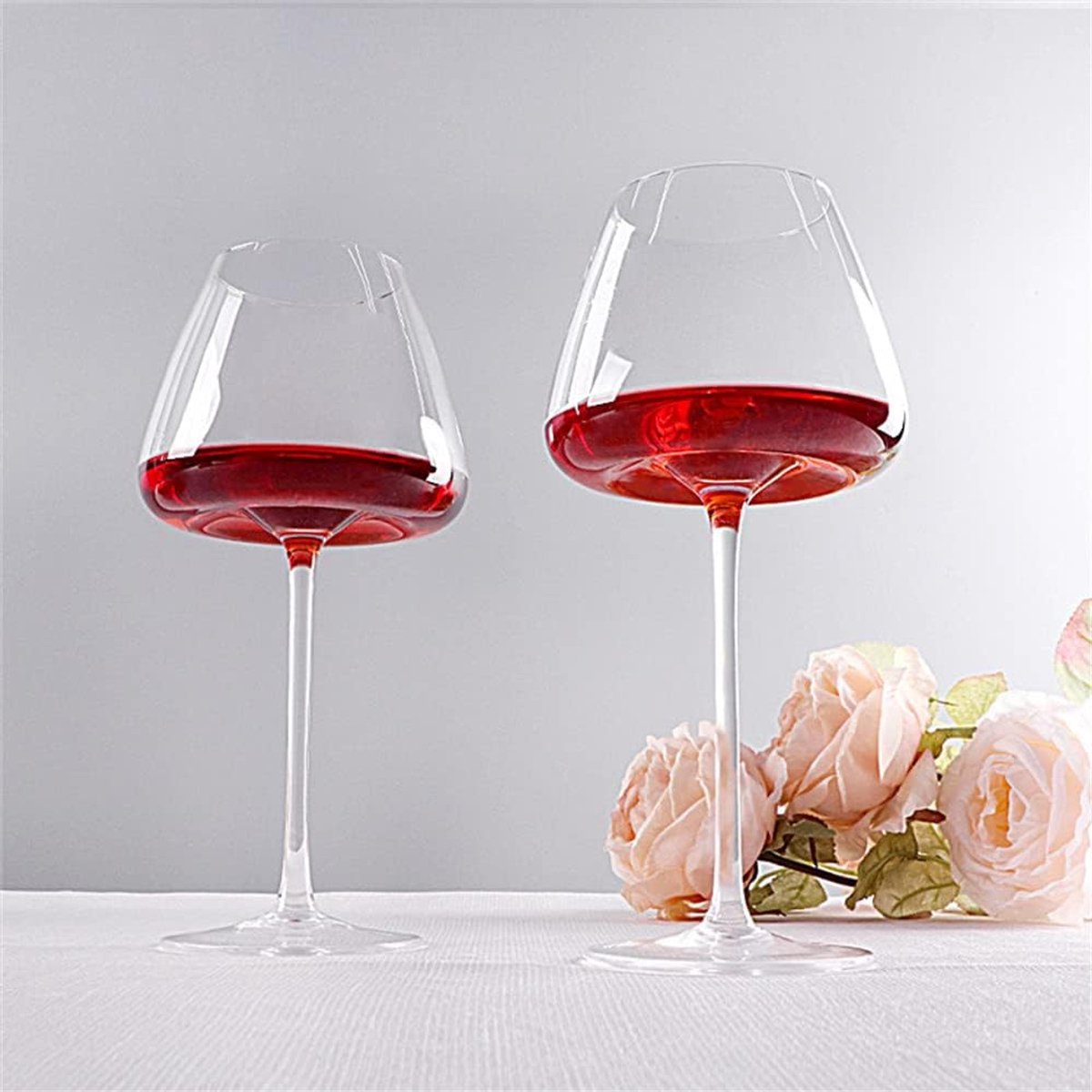 Wijnglazen Goblet (2 stuks - Zwarte Strik Kristal Wijnglas Champagne Glazen Bordeaux Cocktail Glas Cup