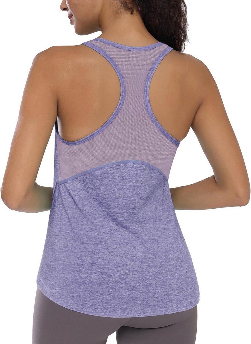 Sporttop voor dames, fitness-top zonder mouwen, ronde hals, mouwloos, ademend en elastisch, voor training S-XXL