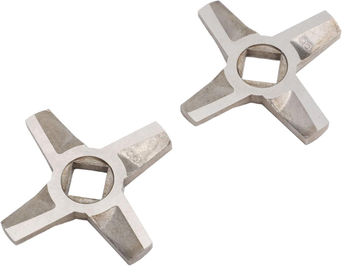 2 Stuks Universele Vleesmolen Messen Vervanging Roestvrijstalen Mes Cutter Kruisvormige Keuken Hulpmiddel Vleesmolen Attachment
