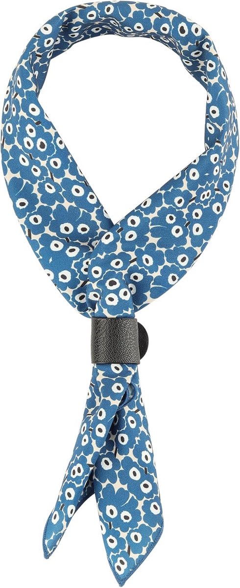 Halsdoek voor heren, met leren lus, multifunctionele doek, hoofddoek, bandana's, klederdrachtdoek, bandana's, vintage, retro, 58 x 58 cm - blauwe bloemen, blauw, bloemen, 58 x 58 cm