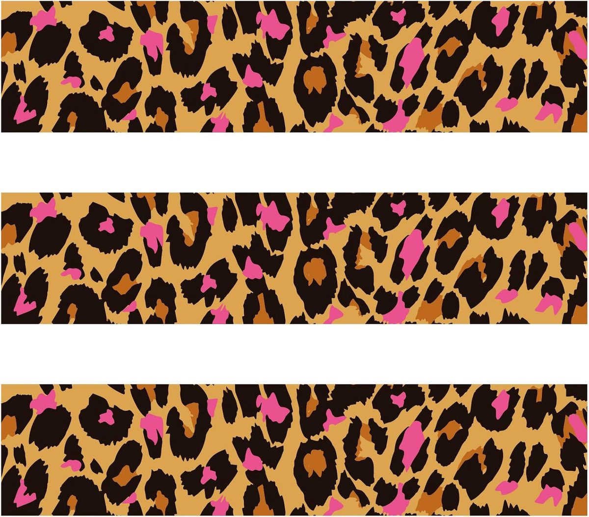 Eetbare Taartrand, 28x6,2cm Voorgeknipte Eetbare Omwikkelstroken Kleefrijstpapier Verjaardagstaartdecoratie voor Luipaard-Thema Verjaardagsfeest Benodigdheden