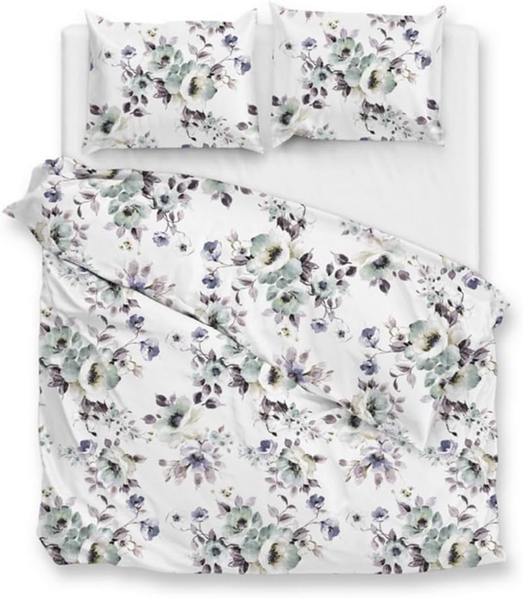 Dekbedovertrek Flanel Celia - wit 260x200/220 cm - hoogwaardig materiaal - heerlijk comfortabel - SnelShoppen