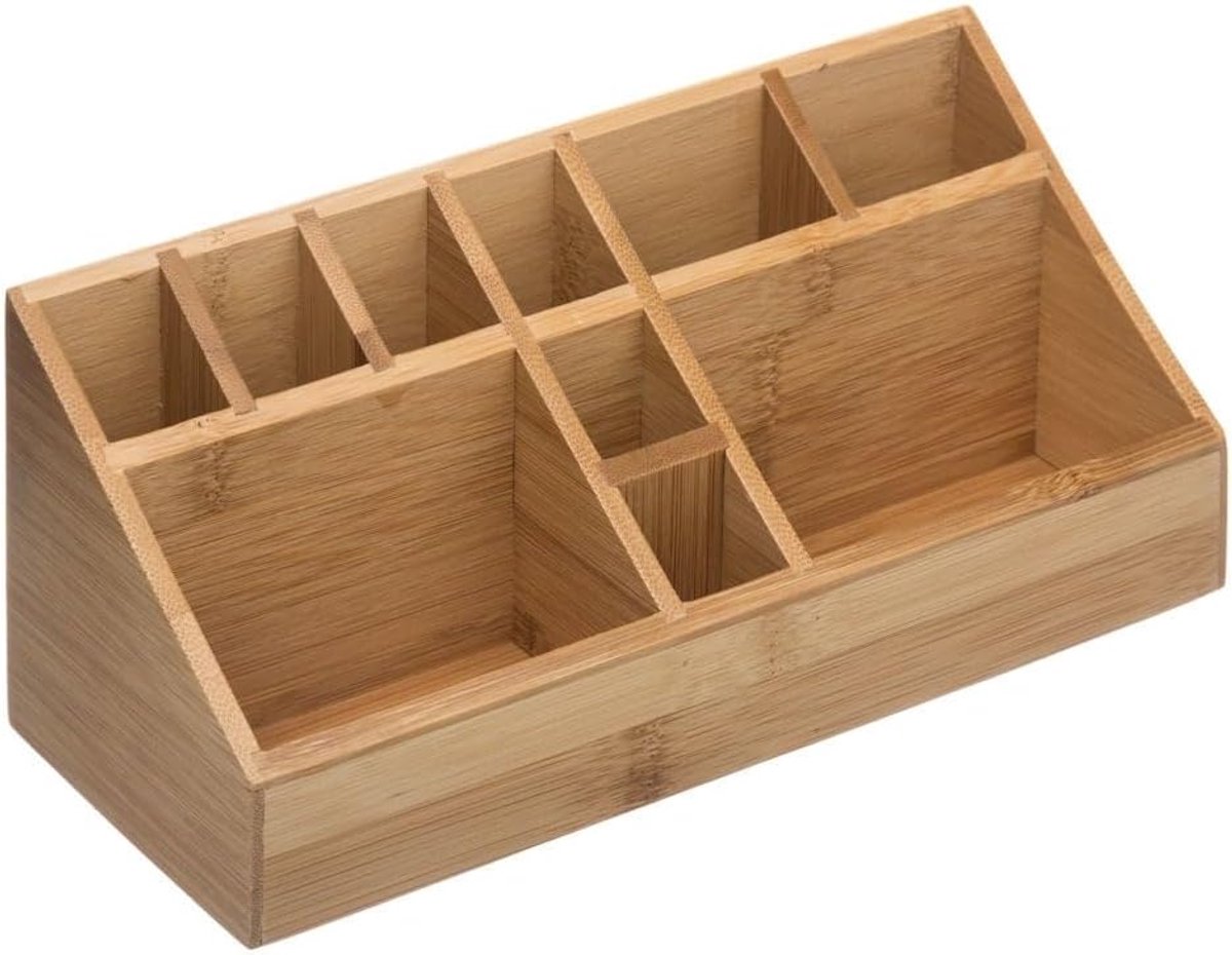 Pennenbakje met 10 vakken - Bamboe - Bureau organizer - Altijd je kantoormateriaal bij de hand - SnelShoppen