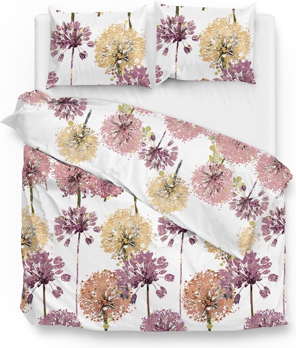 Dekbedovertrek 140x200/220 cm - katoen - roze - voor een stijlvol slaapkamerinterieur - SnelShoppen