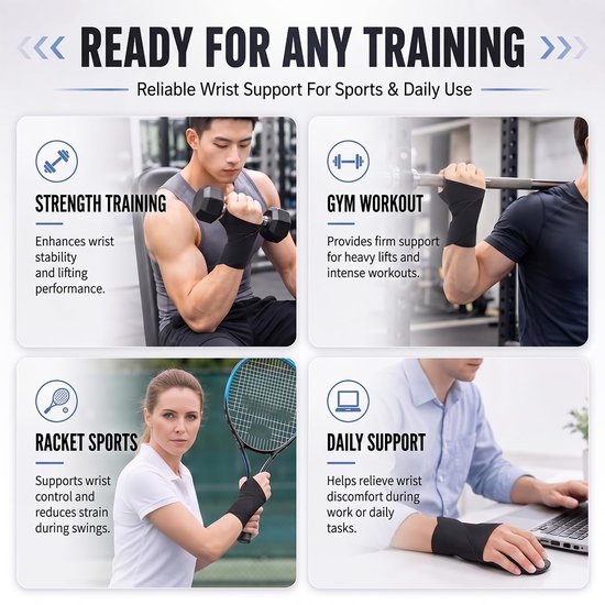 1 stuk upgrade ultradunne polsbandage: verstelbare polsbandage voor peesontsteking, polssteun & polsbeschermer, zelfklevende sluiting voor sport, fitness, yoga — afbeelding 4