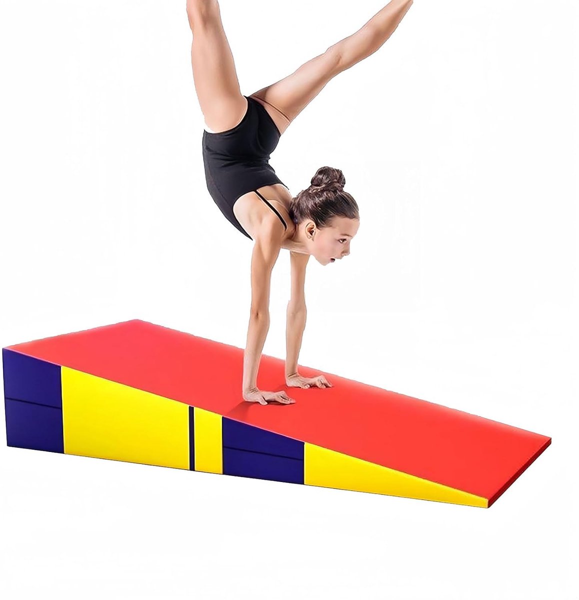 Hellende Mat, Opvouwbare Wig-tumbling Mat Oppervlak Antislip, Scheurbestendig, Voor Gymnastiek, Dans, Vechtsport Rekoefeningen(Size:150×75×38cm（59×29.5×15in）)