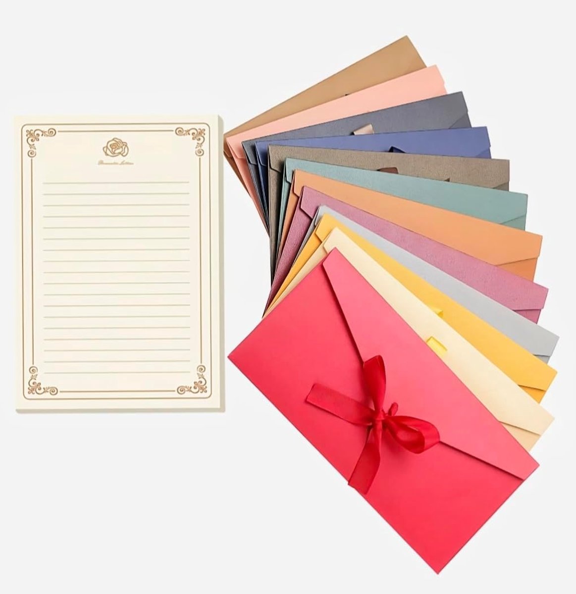 Enveloppen set 12 stuks - kleurrijke perla glans - DIN long 22 x 11 cm - perfect voor verjaardagen - ShopVlot