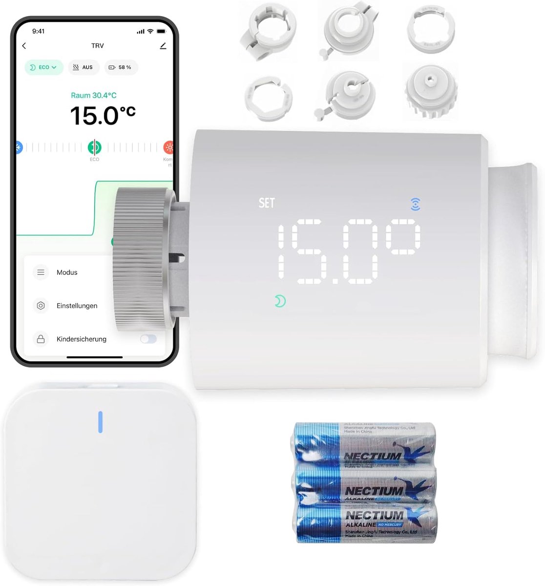 Slimme radiatorthermostaat WiFi - Zigbee Tuya kit met hub - Programmeerbare app functie - Voor optimale verwarming - ShopVlot