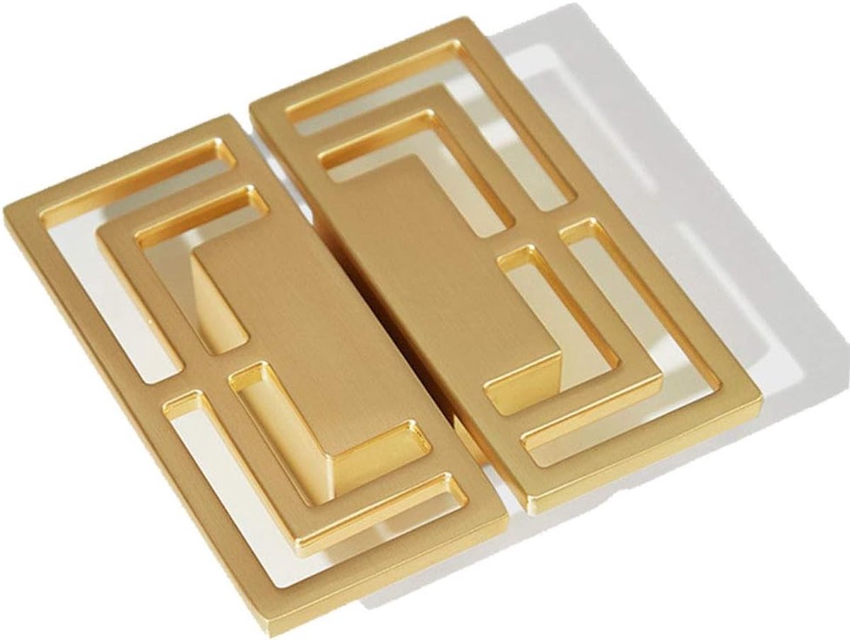 Kastknoppen 6 Stuks - Gouden Geborsteld Foam Handvat - Moderne Chinese Geluks Patronen - Voor Keuken- en TV-kasten - ShopVlot