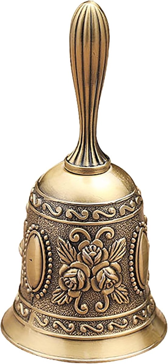 Dinerbel - Vintage koper - Elegante bloemengraving - Ideaal voor meditatie - ShopVlot