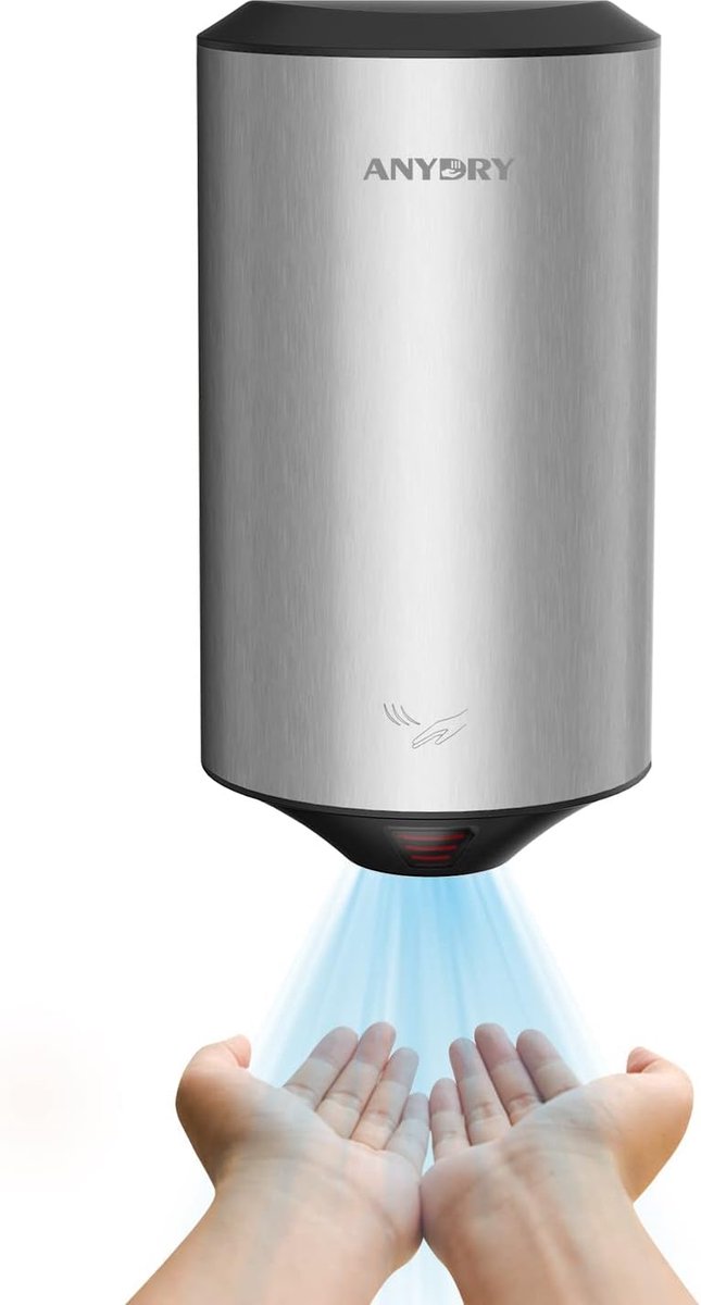 Handdroger Hoogwaardige Staal - Compact Ontwerp - Automatisch en Snel - Ideaal voor Thuis en Kantoor - ShopVlot