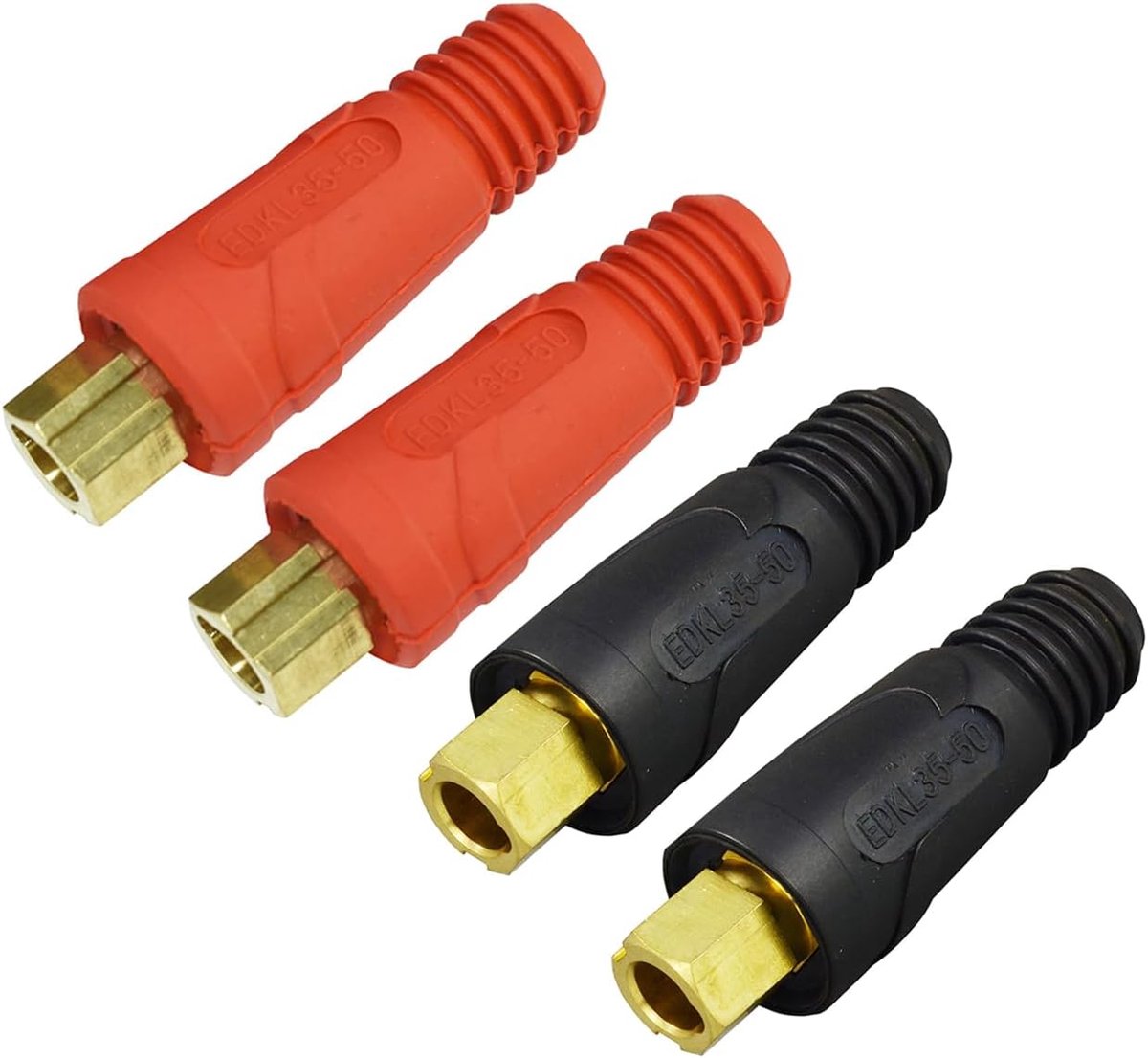 TIG laskabel paneelconnector-plug EDKL35-50 315Amp - DINSE snelverbinding - rood en zwart - voor efficiënte verbinding - ShopVlot