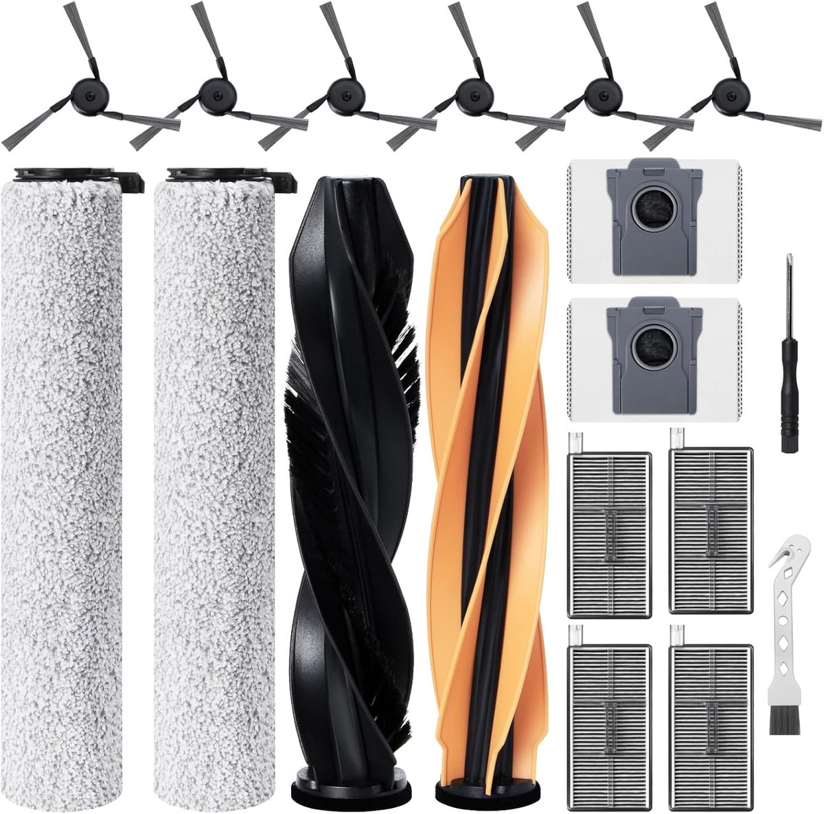 Accessoire set voor Dreame Aqua10 Ultra Roller - 18-delig - Hoogwaardige vervangingen - Complete reiniging - ShopVlot