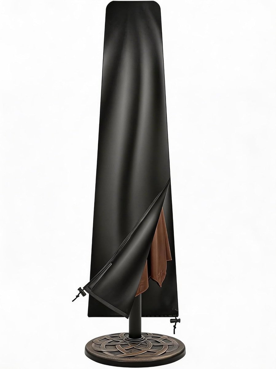 Parasoldoek 190 x 50 x 30 cm - Zwart - Waterdicht - Bescherming tegen weer en UV-straling - ShopVlot