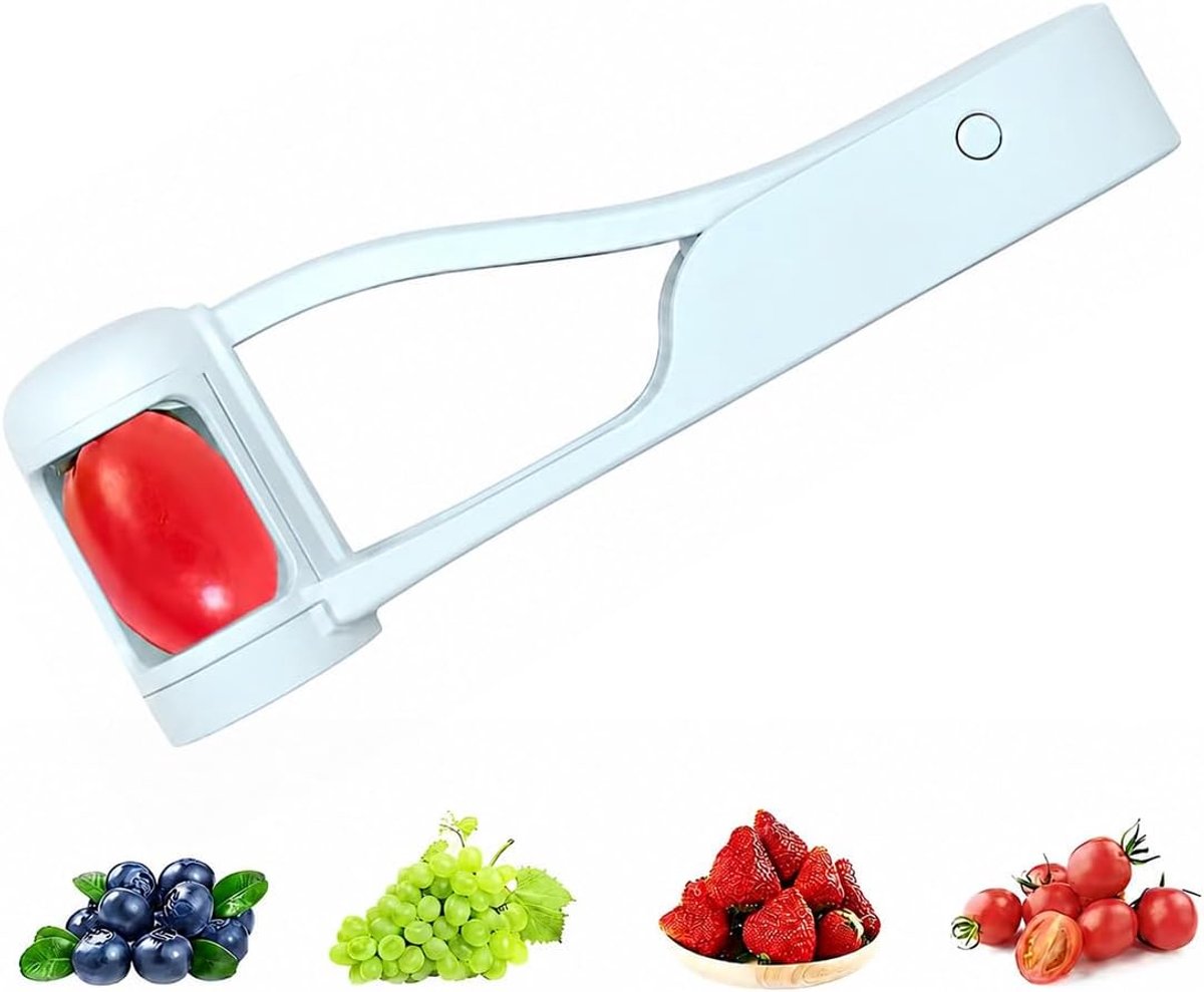 Druivensnijder voor peuters - lichtblauw - roestvrij staal - perfect voor fruit en groenten - ShopVlot