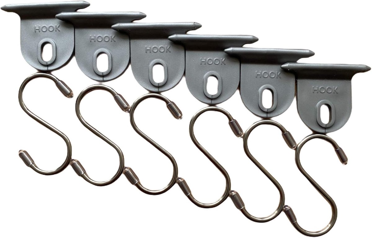 Luifelset 12 Stuks - 7 mm - Kunststof glijders en RVS haken - Voor caravan en camping - ShopVlot
