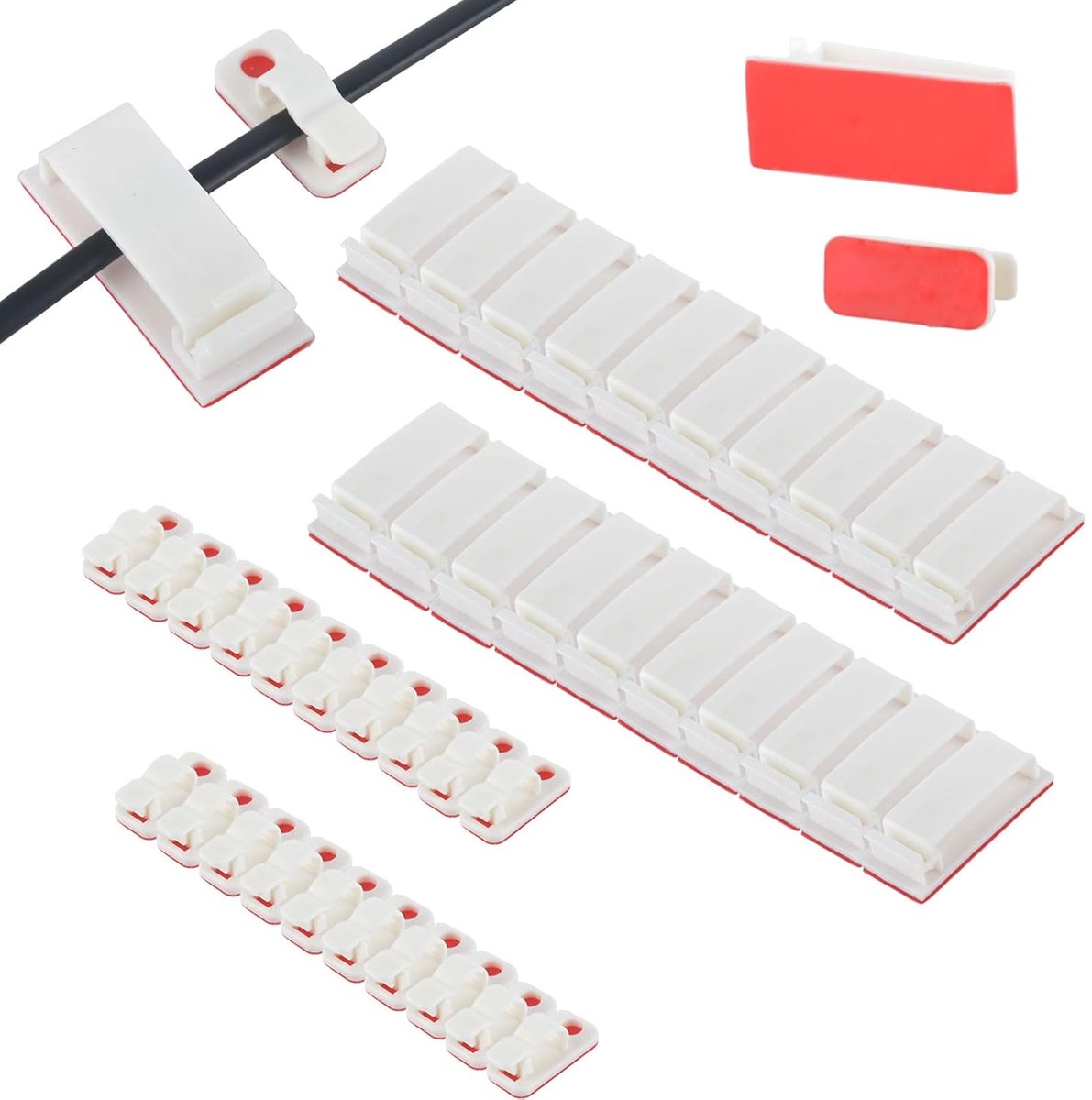 Kabelclips 40 stuks - sterke zelfklevende kabelhouder - kabelorganisatoren - opgeruimde draadophangaccessoires - ShopVlot