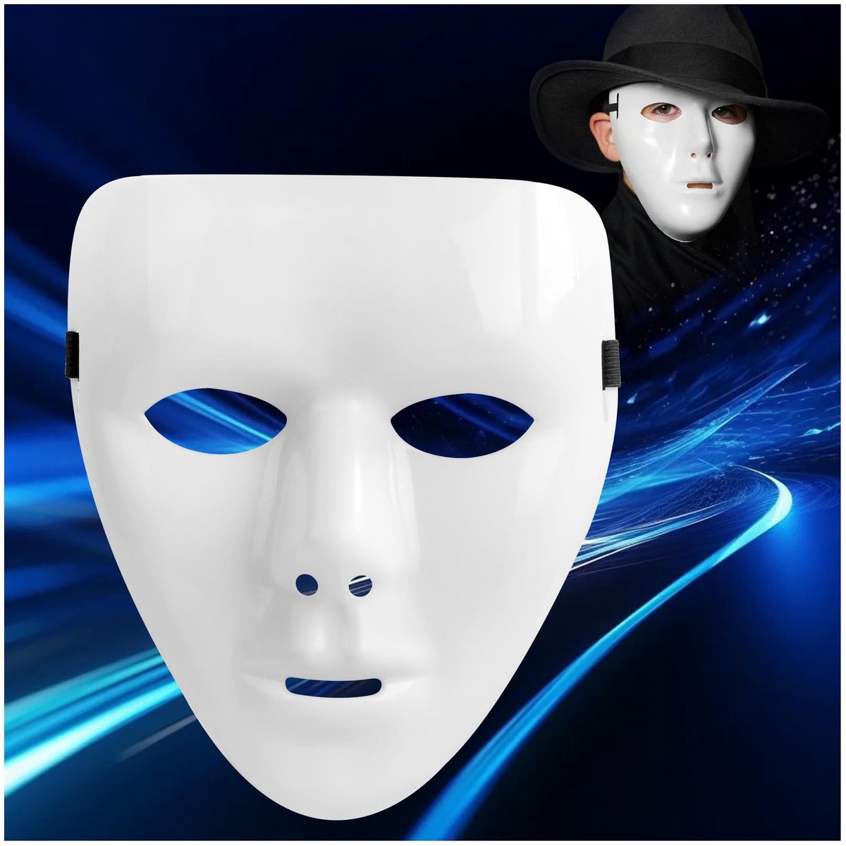 Hip-hop-masker spookdansmasker - wit - hackermasker - perfect voor Halloween - ShopVlot