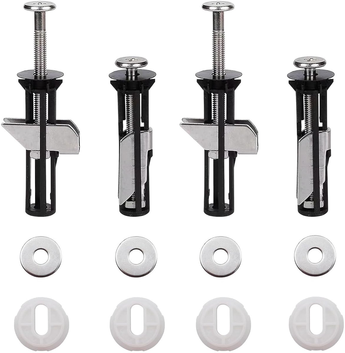 Toiletbril Bevestigingsset 4 Stuks - RVS Schroeven en Moeren - Universeel - Vervangingsaccessoires voor Toiletdeksel - ShopVlot