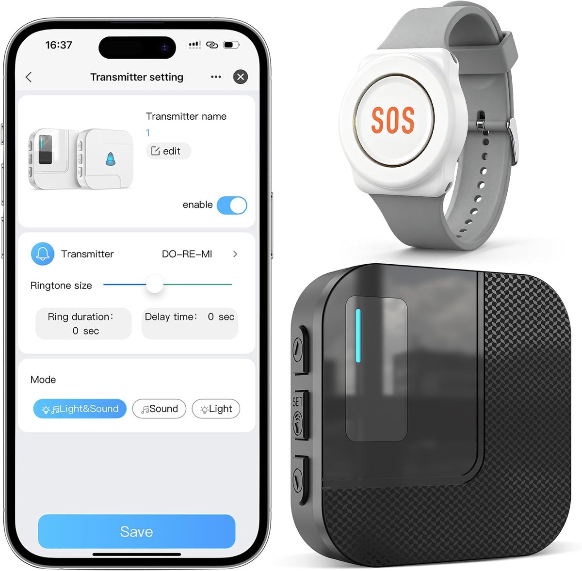 Intelligent alarm voor ouderen - WiFi Tuya - levensreddende knop - veilige thuiszorg - ShopVlot