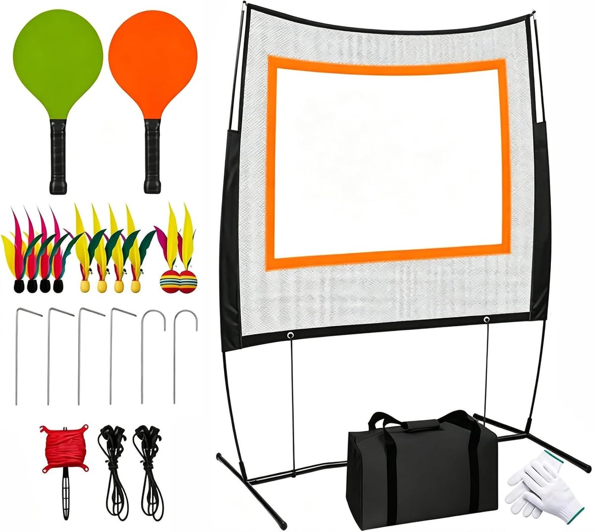 Tennisnet 42ft x 3.51ft - Polyethyleen en nylon - Inclusief steunpalen - Duurzaam voor binnen en buiten - ShopVlot