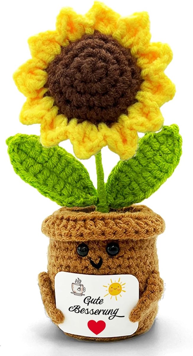 Beterschap cadeau - positieve zonnebloem - gelukbrenger - motiverende decoratie - ShopVlot